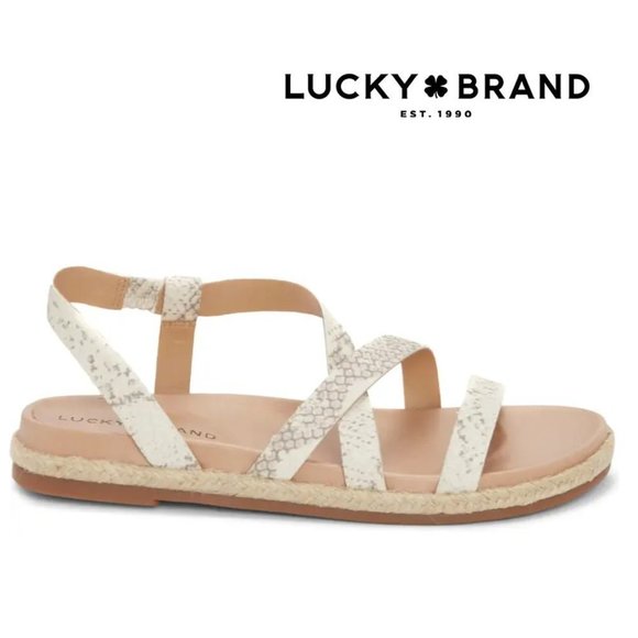 New Lucky Brand Darli Slingback Sandal, Size 6.5 / 7.5 / 10 in Stucco Leather - Picture 4 of 11